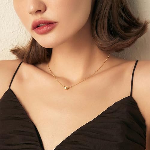 Gold Plated Necklace, Gold Necklace for Women, Dainty Necklace with Simple Pendant3