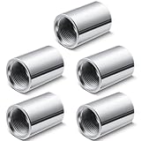 Blulu 5 Pcs Female Galvanized Well Point Drive Coupling for 125 1-1/4