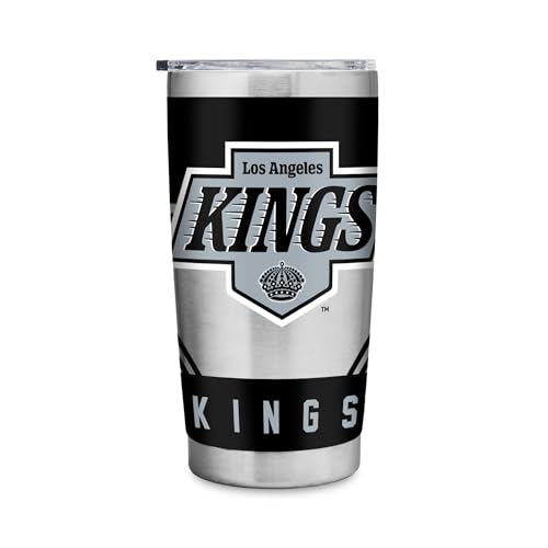Rico Industries NHL Hockey Los Angeles Kings 20oz Stainless Steel Tumbler with Lid - Great for Coffee, Tea, Water or Cocktails
