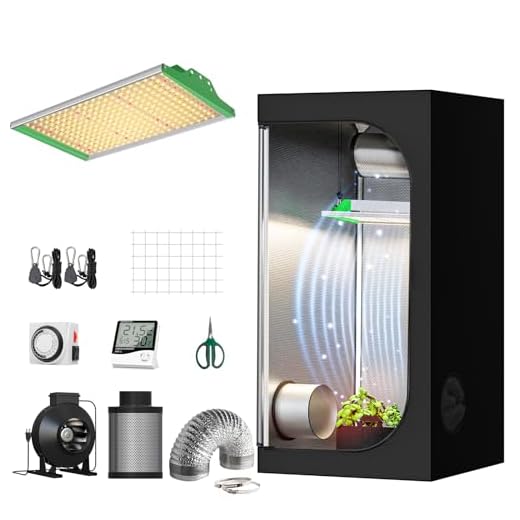 TopoGrow-AlphaPar 2'x2' Grow Tent Complete Kit Package Sunlike APQ300 LED Grow Light Full-Spectrum 24"X24"X48"Indoor Grow Tent 4" Ventilation Kit Hangers,Hygrometer, Shear, Timer,Trellis Netting