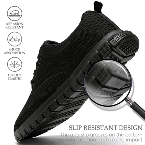 Image of YITUHIO Mens Shoes Oxfords Walking Shoes Lightweight Sneakers Breathable Athletic Tennis Running Business Casual Shoes,Black,Mens Size 8