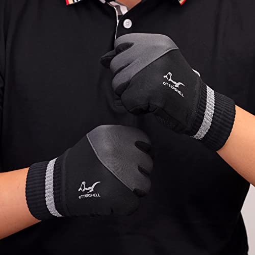 Ottershell Waterproof Winter Gloves For Men | Touch Screen Compatible | Perfect For Running, Cycling, Hiking In Cold Weather (Grey, Medium) #TOP5