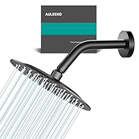 AULEEND All Metal Rain Shower Head - Heavy Duty Stainless Steel, Easy Install, High Water Flow, Ultra-Thin Modern Design For Bathroom (Chrome, 10