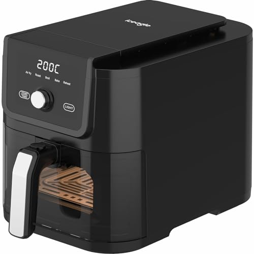 Iceagle Freidora De Aire 5.5l Xl Air Fryer Con Ventana Visible Freidora Sin Aceite, Pantalla Táctil, 5 Programas, Temperatura Regulable 50 -200 , 1500 W, Recetas Iceagle Freidora De Aire 5.5l Xl Air Fryer Con Ventana Visible Freidora Sin Aceite, Pantalla Táctil, 5 Programas, Temperatura Regulable 50 -200 , 1500 W, Recetas