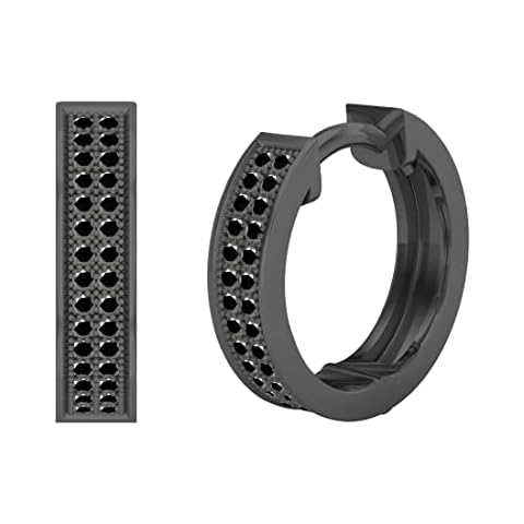 Dazzlingrock Black Diamond Hoop Earrings Cover