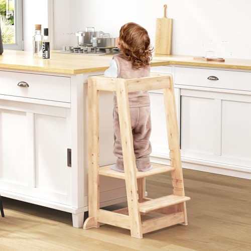 Kidskitchenstepstoolstepstoolfortoddlersadjustableheighttoddlerstandingtowerantislipprotectionwithguardrailtheantitippingstructureismorestablenatural Urban Country Home Decor Kids kitchen step stool step stool for toddlers adjustable height toddler standing tower anti slip protection with guardrail the anti tipping structure is more stable natural urban country home decor
