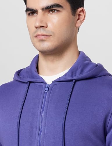 Image of Nobero Classic Zipper Hoodie for Men | Zip Up Hoodies for Men | Regular Fit | Full Zip Closure | Drawstring Hood | Zipped Hooded Sweatshirt | Cotton Rich Zipper Fleece Hoodie