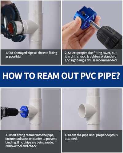 Image of DAYDOOR 1-1 /2'' PVC Pipe Reamer, 1-1 /2-Inch PVC Fitting Saver