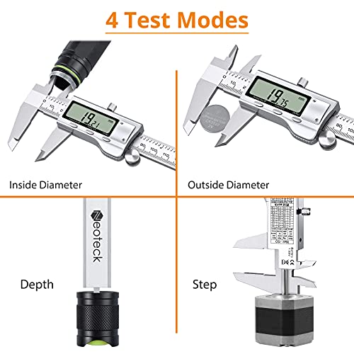 Neoteck 6 Inch Digital Caliper, Full-Metal Electronic Calipers Measuring Tool Fractions/ Inch/ Mm Conversion #TOP1