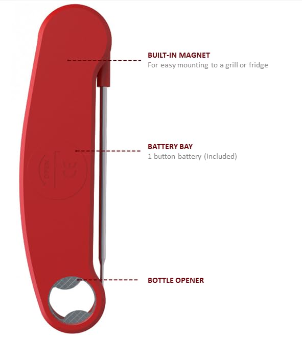 Miniatura 7 de MIJIG - Lectura instantánea - Termómetro digital para carne y guantes de barbacoa de calor extremo (paquete)