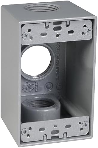 Sigma Weatherproof Electrical Outlet Box - One-Gang Metal With 3/4 Inch Knockouts
