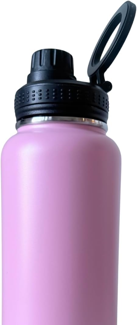 36 oz Stainless Steel Water Bottle – Double Wall Insulated, Wide Mouth, Metal Sports Bottle with Leakproof Sport Cap. Keeps drinks cold/hot – Pink - Image 3