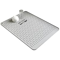 Silikon Abtropfmatte Küche - Rutschfeste Arbeitsplatten Schutzmatte Beige