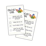 Lashicorn Crochet Care Instruction Cards | 50pk 2x3.5” RAOK Random Acts of Kindness Tags Yarn Plush Doll Scarf Don’t Choke People Loaf Pattern DIY Crafters Knitting