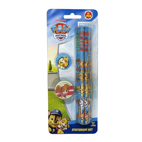 Image of Paw Patrol 11 pcs Stationery Set Pencils, Eraser, Sharpener | Study Kit for Boys & Girls | School Gift Set | Return Gift