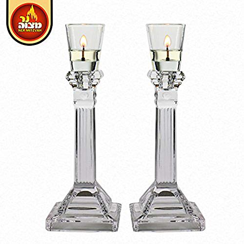 Neironim Glass Shabbos Candle Holders - Premium Quality Clear Votive Cups, Standard Size for Shabbat, Chanukah and Party Decoration (Pack of 12) - Thumbnail 6