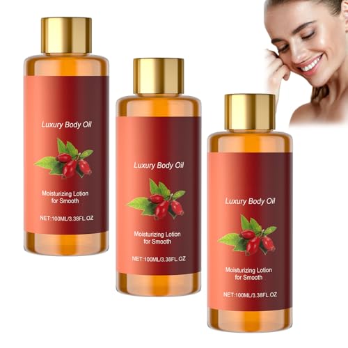 Lujoso aceite corporal – reafirmante, mágico aceite corporal con coco, loción hidratante para una piel suave, reafirmante y reafirmante, hidratación profunda, seca (3 ps)