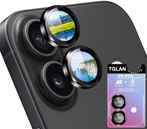 Camera Lens Protector for iPhone 16 / iPhone 16 Plus，2026 Upgraded Protection/1 Step Installation Tray/HD/Military Grade Shatterproof/Invisible Fit/9H Tempered Glass,Black