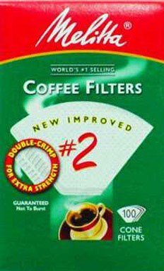 Melitta #2 White Cone Coffee Filter placed in a coffee maker filter basket