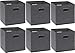 Simple Houseware Foldable Cube Storage Bins with Handles, 11-Inch, Dark Gray, 6-Pack, Fabric Cubes Organizer for Closet or Shelves