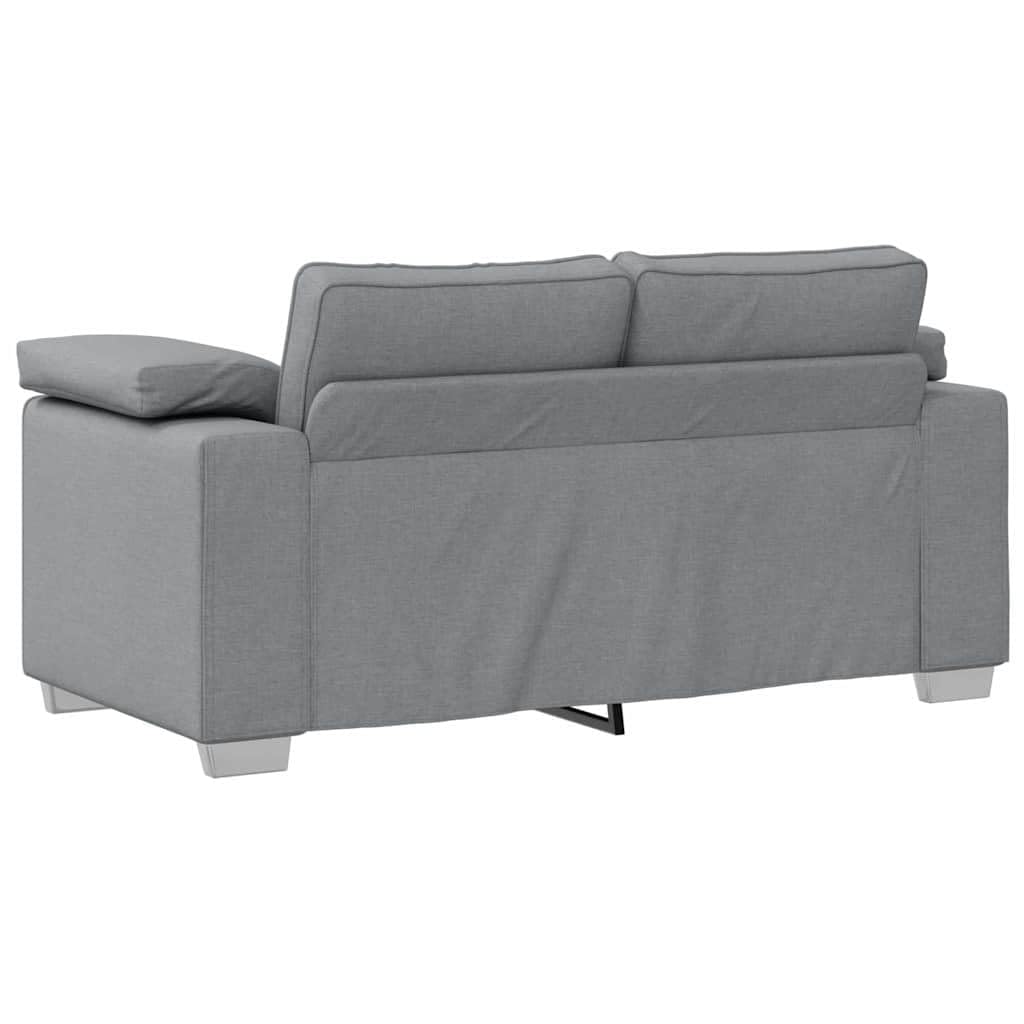 Divano grigio chiaro, 160 x 77 x 82 cm, rivestimento in tessuto, divano a 2 posti, per soggiorno, moderno e imbottito, con braccioli larghi, durevole