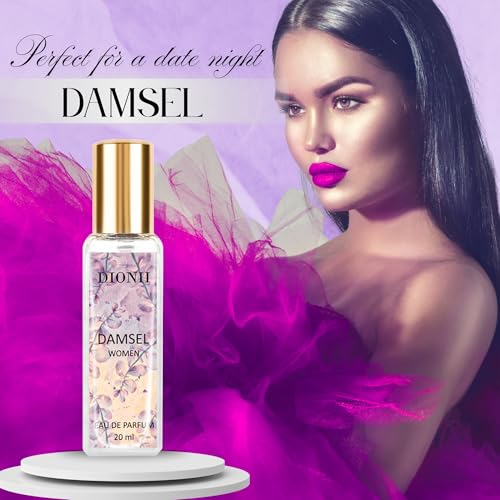 Image of Dionii DAMSEL Womens Eau De Parfum Perfume | Long Lasting Vanilla Fragrance With Apricot & Ylang Ylang, 20 ML
