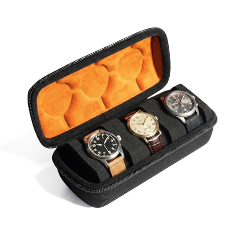 AUKURA watch case for travel and storage, hard 3 slots