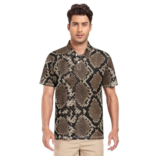 Polo homme col python marron respirant pour éviter la transpiration en été - 7