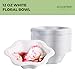 [500 COUNT] 12 oz Disposable Floral White Paper Bowls - Acanthus Collection Natural Sugarcane Bamboo Fibers Bagasse Eco Friendly Environmental Plastic ice cream Bowl Elegant Alternative
