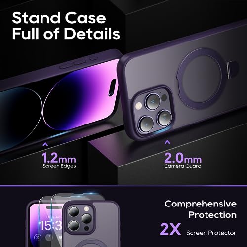 Coque MagSafe iPhone 15 Pro Max antichoc à anneau support et protège-écran - 3