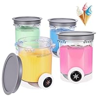 YONHESHI 4 Stück für Ninja Swirl Creami Behälter 480 ml Eisbehälter - Kompatibel mit Ninja Creami NC701 & NC700 Serie Eismaschinen - BPA-frei & Spülmaschinenfest（Grau）