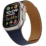 ZZDZZ Compatible with Apple Watch Straps 49mm 46mm 45mm 44mm 42mm 41mm 40mm 38mm, Silicone Magnetic Adjustable Loop Strap for iWatch Ultra3/2/1 Series 11 10 9 SE3 8-1 (49/46/45/44/42, Indigo/Brow)