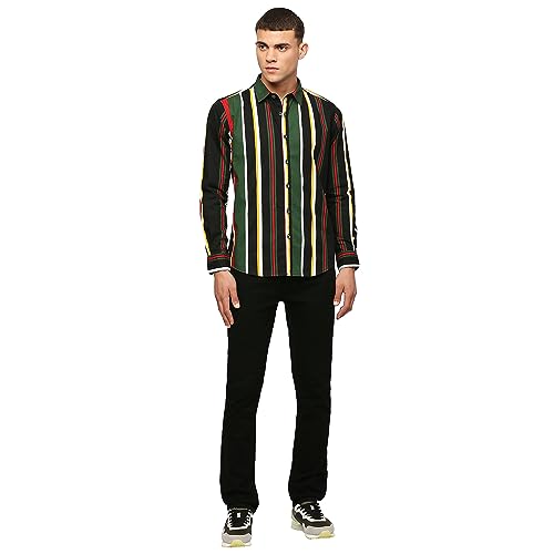 Image of Pepe Jeans Men's Casual Shirt | Striped Shirt for Men| Regular Fit | Vertical Stripes | Full Sleeve | Available in Plus Size