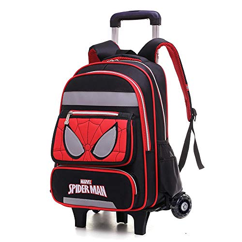 \t Bolso De La Carretilla del Balanceo Niños Mochila Ruedas Niños Bolsa Mochila Escolar para Los Muchachos De Los Niños Mochila para Niños Y Niñas De Los Niños del Morral 5-12 Años Black-2 Wheels