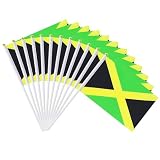 pretty_jessie Jamaica Flags on Stick 12 Pack, Small Handheld Jamaican Flag