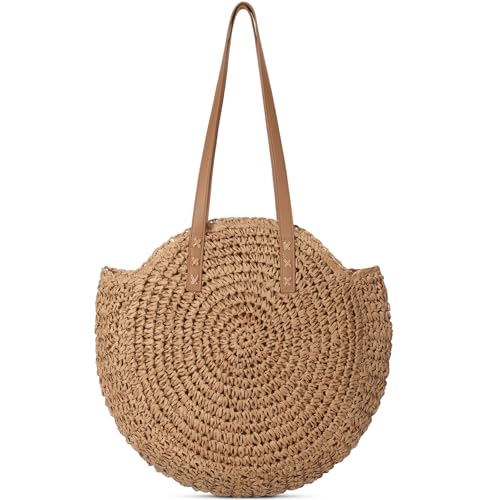Image of Trifabricy Beach Bags for Women, Woven Straw Tote Bags,Large Beach Bag, Weaving Swim Shopping Travel Bag Waterproof