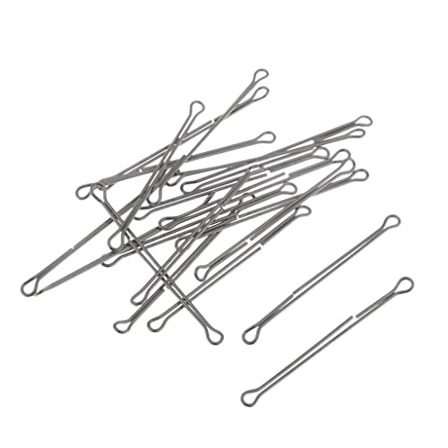 Leipupa 20Pcs Articulated Shank, Shanks Fly Tying - Silver, Length 45Mm #TOP2