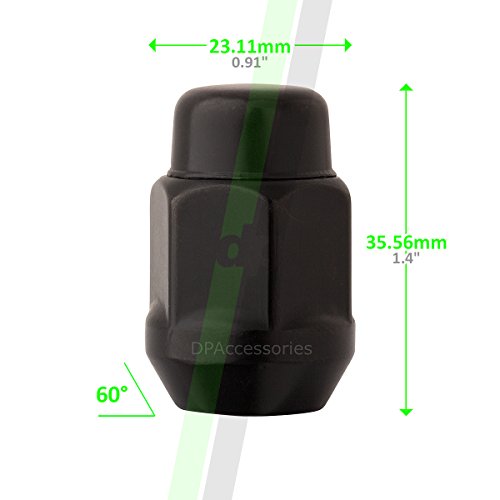 Dpaccessories 24 Black 12X1.5 Closed End Bulge Acorn Lug Nuts - Cone Seat - 13/16" Hex Lcb3C6He2Bk04024 #TOP2