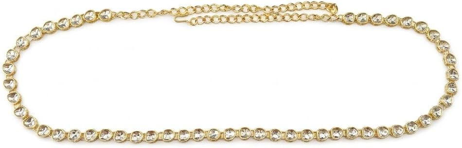 I Jewels Gold Plated Indian Wedding Bollywood Kundan Stone Design Adjustable Kamarband/Belly Chain/Kandora/Waist Belt for Women (B078W)