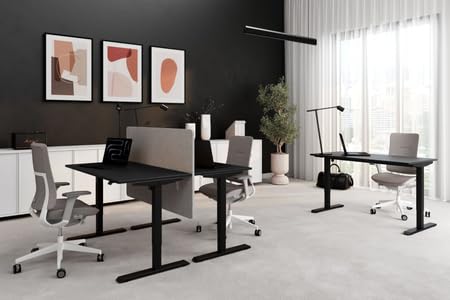 KOBI Flexi Scrivania Elettrica Regolabile 138 x 58 cm Nero - Altezza Regolabile 70-115 cm, Pannello LED a Memoria, Sistema Anticollisione