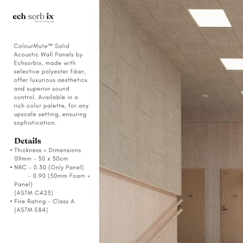 Image of MMT Acoustix Premium Felt Acoustic Panels for Offices, Bedrooms & Studios | Sustainable PET Felt Panels for Echo Reduction & Sound Absorption | 2x2 Ft, 9mm Thick | Sand - Pack of 8
