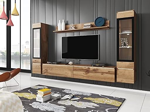 PIASKI Conjunto de Muebles de salón Vera II, iluminación LED Opcional, Juego de Muebles de salón, Distintos Colores (Wotan, Sin iluminación LED) | Ya disponible en tu tienda friki favorita! En mundofriki.es!