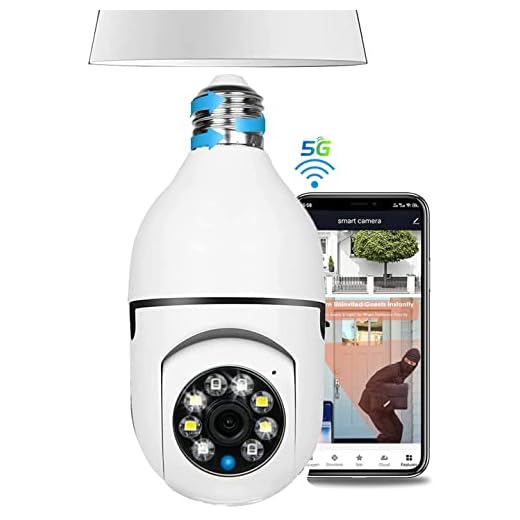 MOONCASE Lâmpada de câmera WiFi 5G externo - 360 graus 1080P HD lâmpada de câmera de segurança - detecção de movimento de visão noturna, áudio bidirecional, visualização remota - 1PC