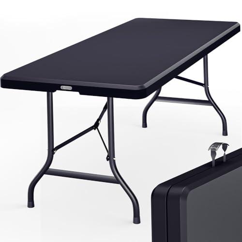 Casaria Tavolo da Giardino Portatile 183x76cm in Plastica 8 Persone Terrazza Balcone Tavolo da Campeggio Pieghevole