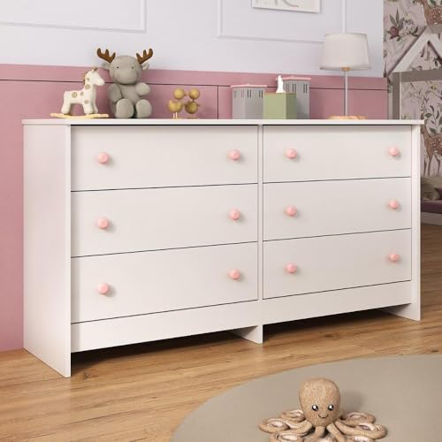 Cômoda Infantil 136cm com 6 Gavetas Multimóveis Mp4335 Branco/Sis...