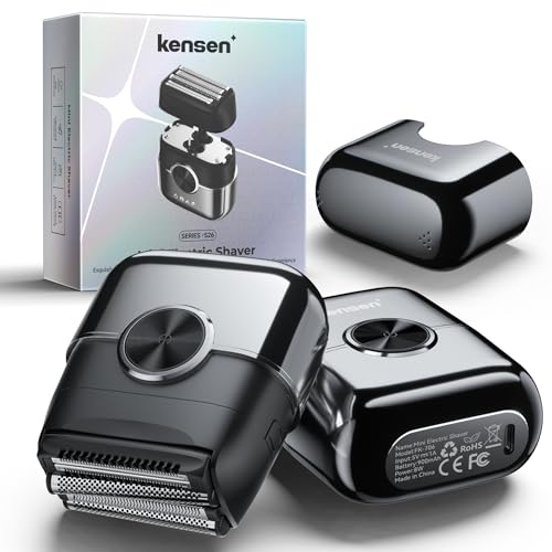 kensen Rasoir Electriques Hommes Barbe 120 mins d'Autonomie Mini Foil Shaver Homme avec 4 Lames Flottantes USB-C Tondeuse Barbe Étanche Rasoir électrique de...