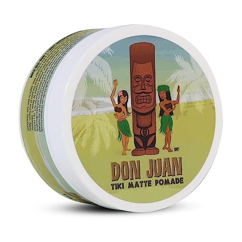 Don Juan Tiki Matte Pomade | Water Based | High Hold | Matte Finish | Natural Plant Extracts and Ocean Minerals | Mai Tai Tropical Scent, 4 oz Cover
