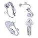 BronaGrand 20pcs Clip-on Earring Converter with Easy Open Loop (Silver)
