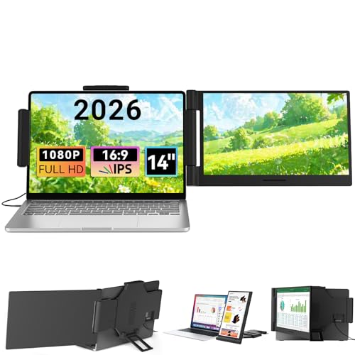 Image of Funhill Laptop Screen Extender 14.1 inch 1080P IPS, Dual Screen Portable Monitor for Laptop 13-17.3 inch ZZ-3