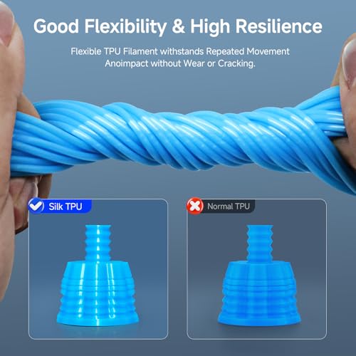 Image of Reprapper Silk TPU Filament, 95A Shore Hardness, 1kg TPU 1.75mm, Elastic 3D Printer Filament, Flexible & Soft Filament for 3D Printer (± 0.03mm) 2.2lb, Blue